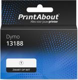 PrintAbout Huismerk Etiket 13188 (S0722360) Zwart op wit (28 mm x 89 mm) 24 rollen geschikt voor Dymo