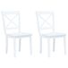 VidaXL Eetkamerstoelen 2 stuks massief rubberwood wit