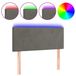 VidaXL Hoofdbord & Voeteind Donkergrijs Polyester/Hout LED 100x5x78/88 cm