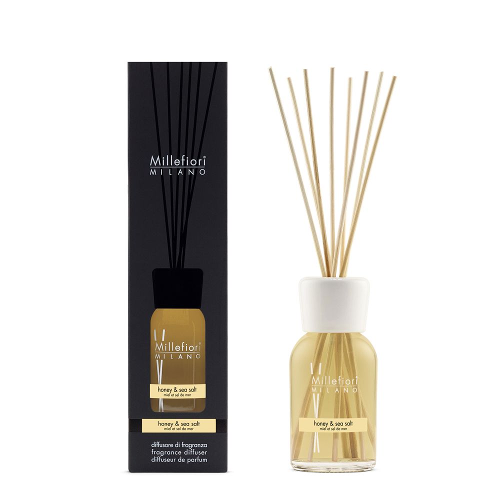 Millefiori Honey & Sea Salt Reed Aroma Diffuser - 250ml - White/Yellow