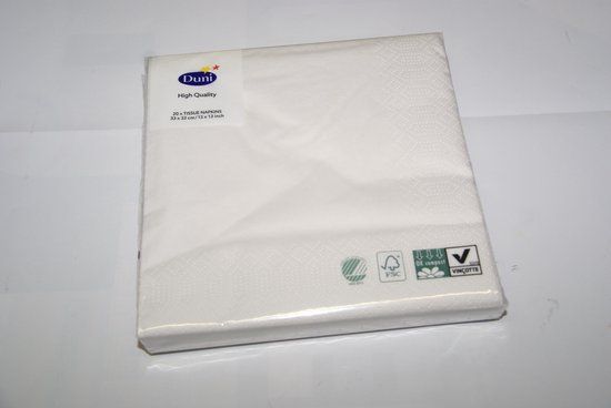 Duni Servetten Wit 33x33 cm (20 stuks)