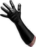 Pleasure Fister - Textured Fisting Glove - Black/Red