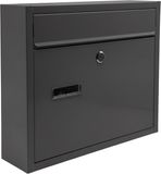 Merkloos Relaxdays brievenbus met slot - 31 x 36 x 10 cm - metaal - antraciet