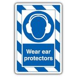 V Safety Wear Oorbeschermers - ExtraViz 250 x 350 mm - Gezichtslijm Window Sticker Veiligheidsbord