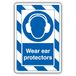 V Safety Wear Oorbeschermers - ExtraViz 250 x 350 mm - Gezichtslijm Window Sticker Veiligheidsbord
