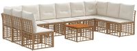 vidaXL - Hoek loungeset - 10 zitplekken - Polyester - Naturel