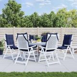 VidaXL Stoelkussens 6 st hoge rug oxford stof marineblauw
