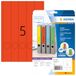 HERMA 5132 tapijtetiketten A4 klein/lang, set van 32 (38 x 297 mm, 640 vellen, papier, mat) zelfklevend, bedrukbaar, permanente klevende mapetikettes, 3.200 etiketten voor printer, rood