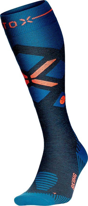 STOX Energy Socks Skisokken Heren - Compressiekousen - Merino Wol Sokken Groen - Ski & Snowboard Compressie Sokken - Maat XL: 46-49 - 1 Paar