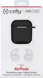 Celly Protective Case for AirPods 1/2 Gen, Black Silicone