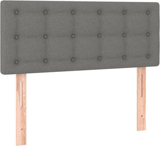 vidaXL Hoofdbord Stof Donkergrijs 100x5x78/88 cm