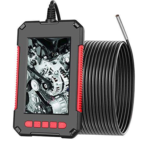 ConBlomi Industriële endoscoop, 1080P HD Handheld Digitale Borescope Inspectiecamera 4.3 inch scherm 3.9mm Waterdichte Snake Camera met 6 LED-lampen, 2600mAh batterij, semi-rigide kabel, 32 GB TF-kaart