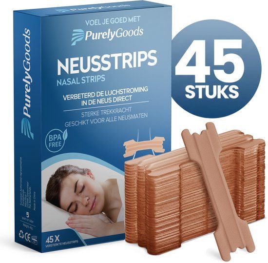 PurelyGoods Neusstrips - 45 Neuspleisters - Anti Snurk - Huidvriendelijk