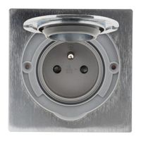 Zenitech - Prise de sol 16A 2P+T - Aluminium brossé - IP55