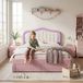 STILVORA Kinderbed 140x200 cm – Gestoffeerd Met Ledverlichting Via App – 2 Lades Aan Voeteneind – Zonder Matras – Fluweel – Roze