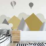 Ambiance Sticker Kinderstickers van gigantische Scandinavische bergen, Svendborg, 120 x 160 cm