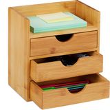 Merkloos Relaxdays Bureau Organizer Bamboe met 3 Lades
