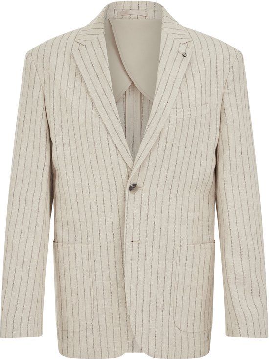WE Fashion Heren regular fit blazer van linnenmix