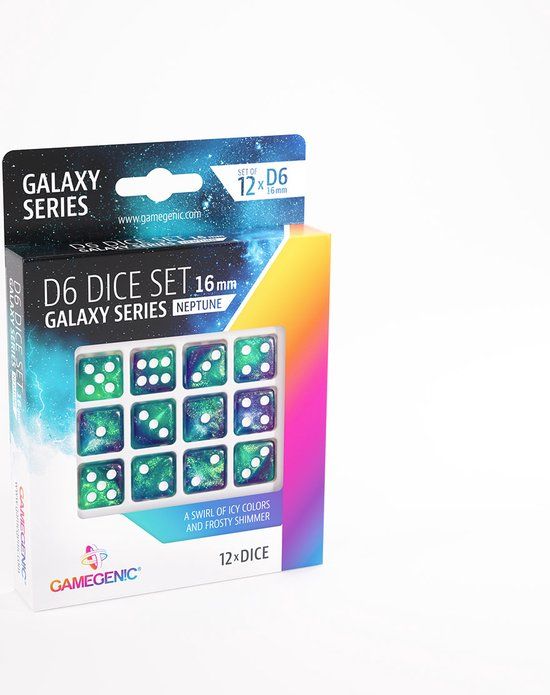 Gamegenic D6 Dice Set - Galaxy Series Neptune (12 stuks)