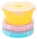 Set de 3 bols de camping pliables en silicone avec couvercle
