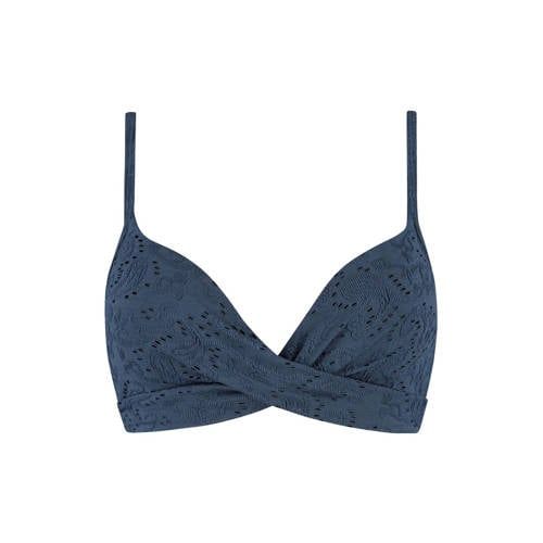 Beachlife voorgevormde beugel bikinitop broderie anglaise donkerblauw