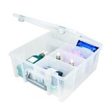 AB Designs 6990ABD Super Satchel Dubbel Diep met Verwijderbare Verdelers Stapelbare Home Opslag Organisatie Container, Clear