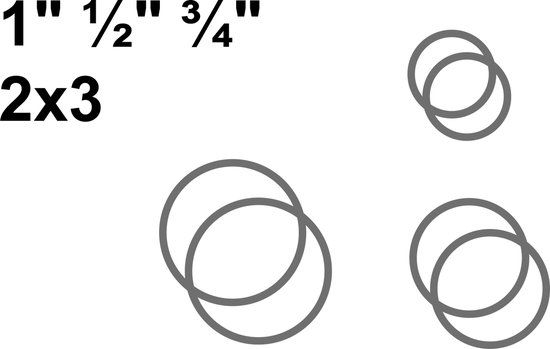 KIRCHHOFF fitting pakking, HD-vezel, Set per 2x 1/2" 3/4" 1"