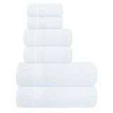 Elvana Home Ultra zachte 6-pack katoenen handdoekenset, wit