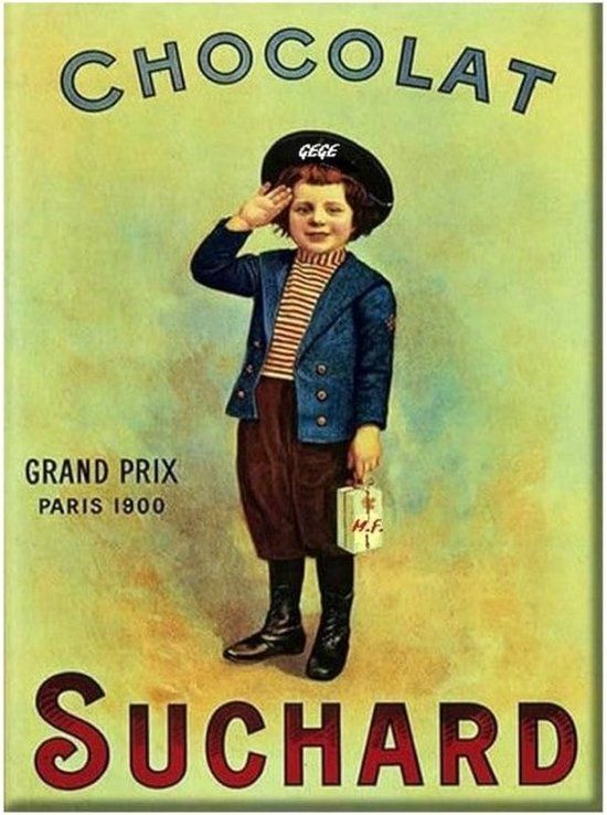 Cartexpo Wandbord - Chocolat Suchard Paris 1900 - Retro & Vintage - Aluminium - 30 x 40 cm