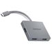 Lenovo USB-C 4-in-1 Travel Hub, Geïntegreerde USB-C-kabel, 1x HDMI 4K @ 60Hz, 2x USB-A 3.2, 1x Combo Jack 3.5mm, Luna Grey