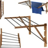 KADAX Opvouwbaar droogrek - Wanddroogrek - Hout - Zwart - Inklapbaar - Ophangbaar - Hoogte instelbaar