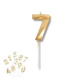 PARENCE Taartkaarsen met gouden nummer 7