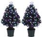 Luca Lighting Kunstkerstboom - 2x - gekleurde lampjes - fiber - 60 cm
