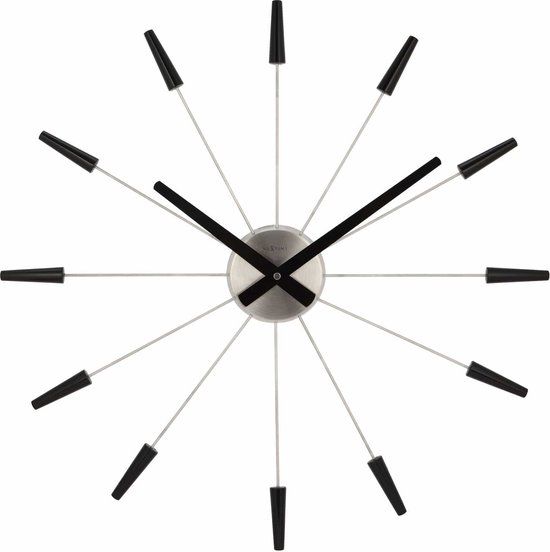 NeXtime Plug Inn Wandklok - 58 cm - Zwart