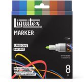 Liquitex 3699488 Acrylic Marker Set Landscape – 8 stuks – 2mm – Hoogdekkende verfmarkers – Natuur & landschapskleuren