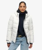 Superdry Hooded Spirit Sports Pufferjas Dames Wit