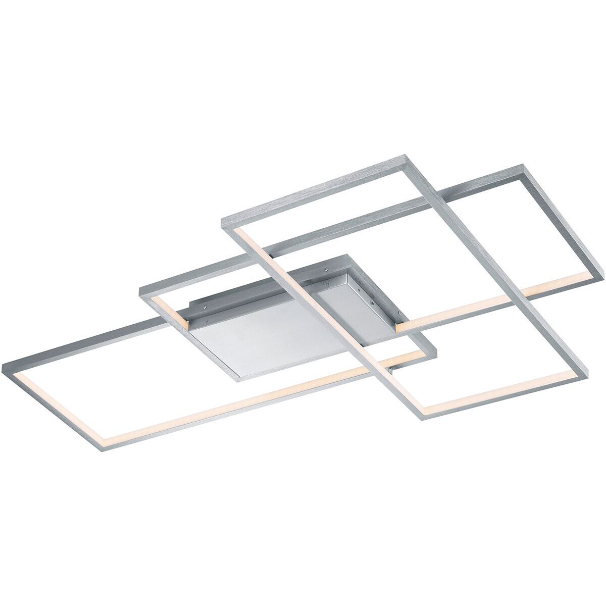 BES LED LED Plafondlamp WiZ - Plafondverlichting - Trion Tiagi - 40W - Aanpasbare Kleur - RGBW - Rechthoek - Mat Nikkel - Aluminium