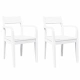 vidaXL Eetkamerstoelen 2 stuks massief hout rubber wit