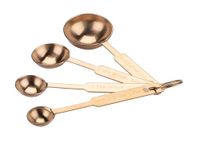 Dr. Oetker Maatlepelset van roestvrij staal met titanium coating, 4-delig – nauwkeurig afmeten voor keukenprofessionals, vintage design in koperkleuren