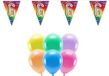 Boland Party 6e jaar verjaardag feestartikelen versiering - 100x ballonnen/2x leeftijd vlaggetjes