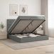 vidaXL Lit plateforme avec matelas, gris foncé, 160 x 200 cm, tissu