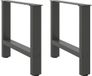 vidaXL Salontafelpoten 2 st 60x(42-43) cm staal antraciet