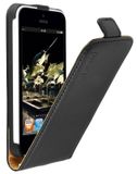 Mumbi Flip case Zwart Leer voor Apple iPhone 5c