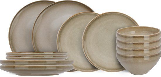 Cosy & Trendy Serviesset Conico Zand 12-delig