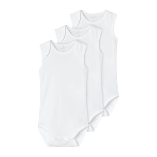 NAME IT BABY romper NBNBODY - set van 3 wit