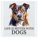 Bellatio Decorations Cadeau tegel hondenliefhebber - Staffordshire-bullterrier hond - water kleuren - 15 cm