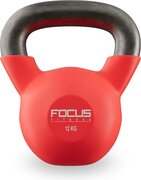 Focus Fitness - Kettlebell - 12 KG - Gietijzer - Vinyl coating - Oranje - Gewichten