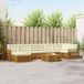vidaXL - Salon de jardin en acacia - Naturel et crème - 6 places