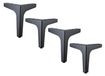 SolidKeus - Set de 4 pieds de meuble en métal pour canapé ou table (15cm, Noir)