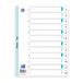 Oxford register Strong Line, cijfers 1-12, DIN A4, kunststof, wit, 10 stuks
